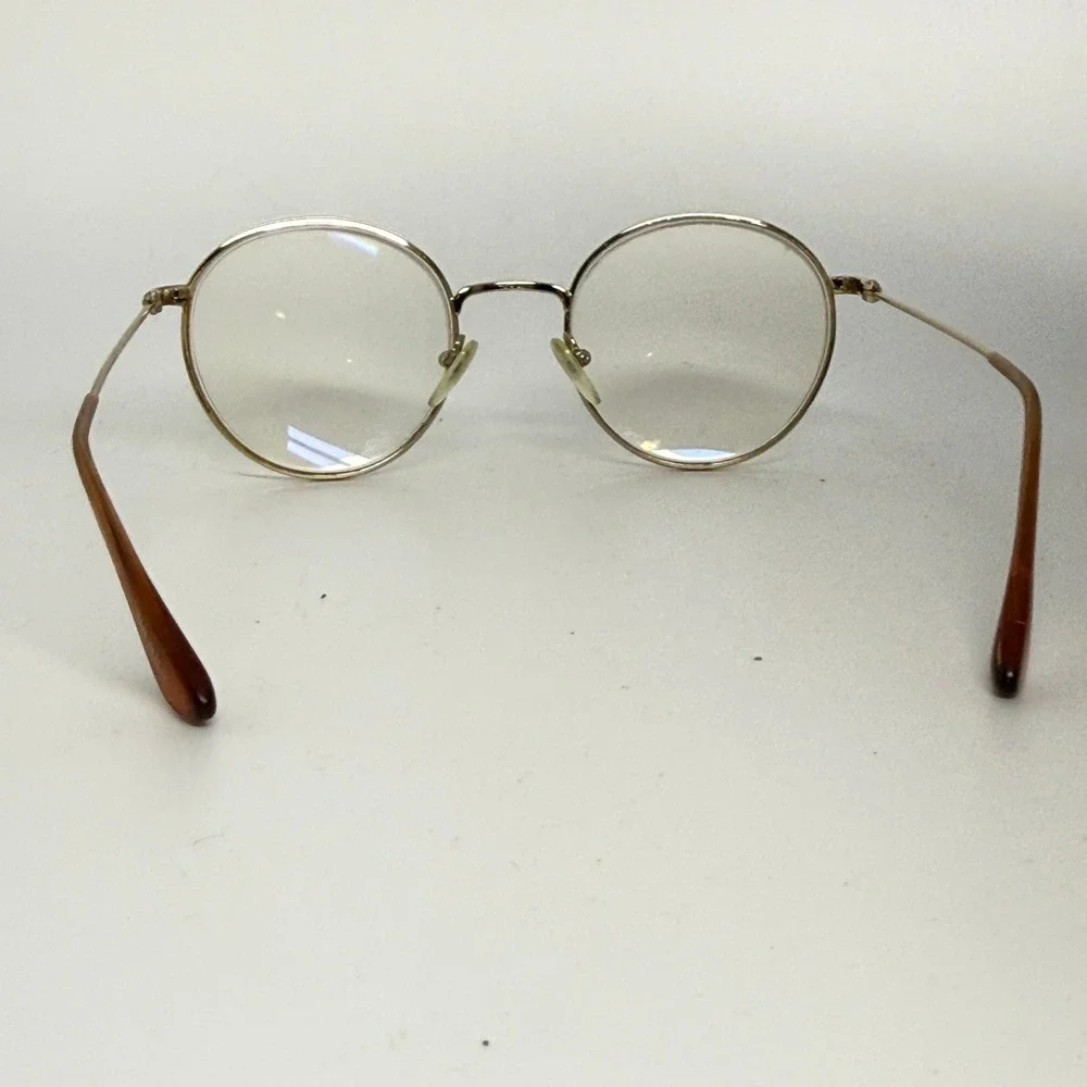 Prada VPR‎ 64T Gold Round Eyeglasses Frames 49-20-135 Made in Italy 21715